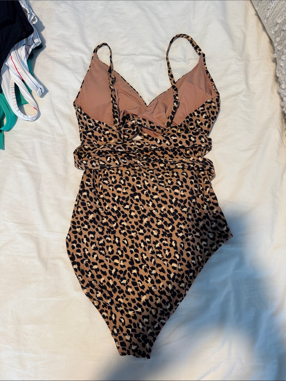aerie Leopard Print Cutout One-Piece Swimsuit - Tan & Black - Picture 2 of 3